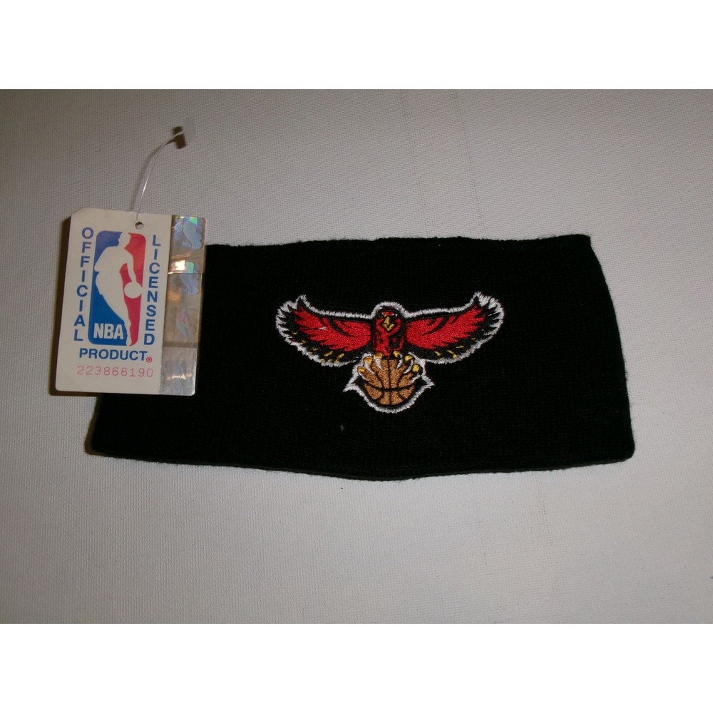 ATLANTA HAWKS HEADBAND KNIT BEANIE TOBOGGAN WINTER Y2K 00S HAT CAP VINTAGE S1
